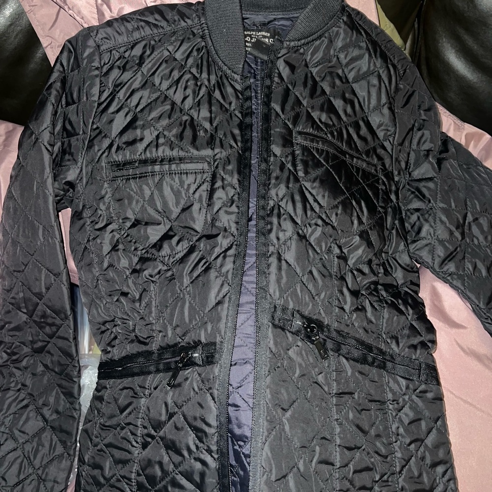 Black quilted jacket